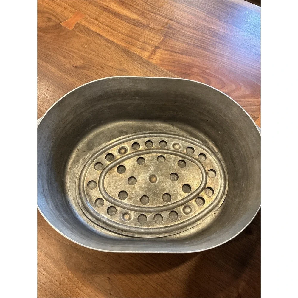 Vintage Wagner Ware Sidney -0- Magnalite Roaster 4265-P, Lid, Trivet Large 8 QT